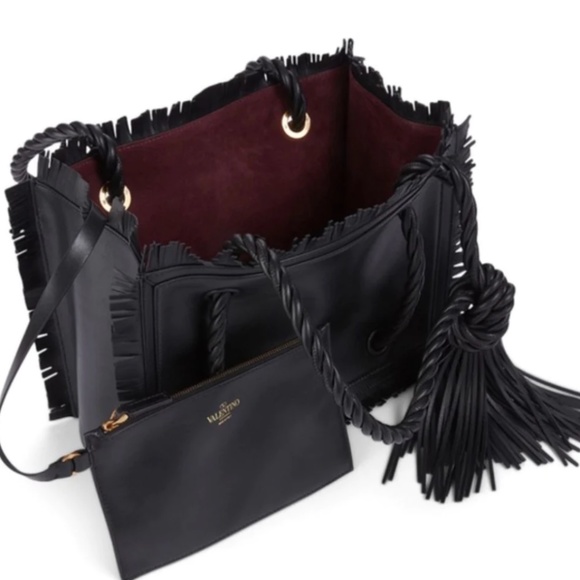VALENTINO Women's Valentino Garavani "The Rope" Calf leather Large Fringe Tote - Picture 5 of 6
